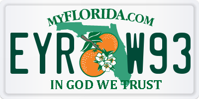 FL license plate EYRW93