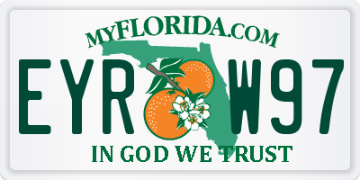 FL license plate EYRW97