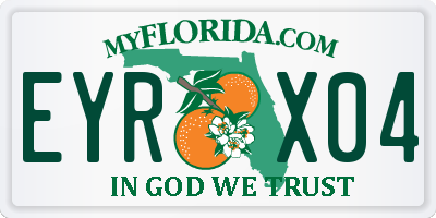 FL license plate EYRX04