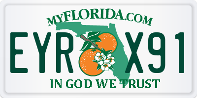 FL license plate EYRX91