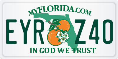 FL license plate EYRZ40