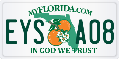 FL license plate EYSA08