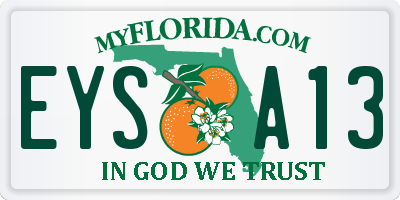 FL license plate EYSA13