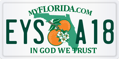 FL license plate EYSA18