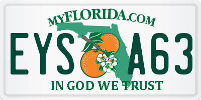 FL license plate EYSA63