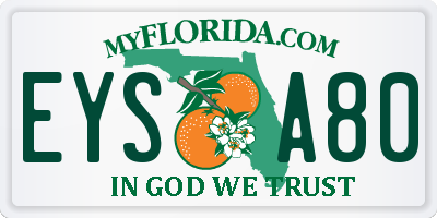 FL license plate EYSA80