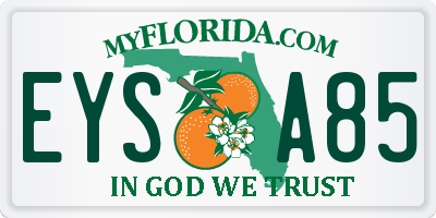 FL license plate EYSA85