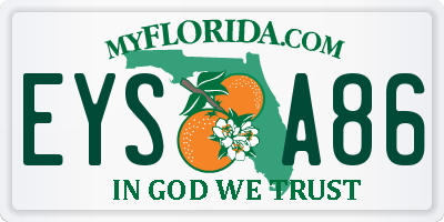 FL license plate EYSA86
