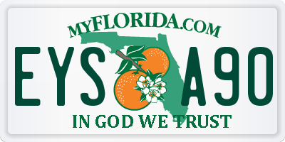FL license plate EYSA90