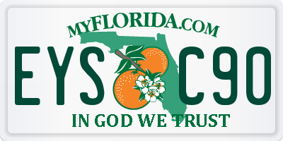 FL license plate EYSC90