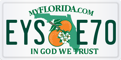 FL license plate EYSE70
