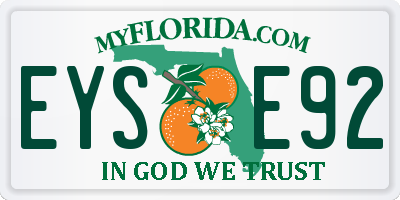 FL license plate EYSE92