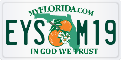 FL license plate EYSM19