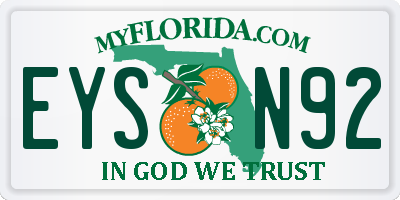 FL license plate EYSN92