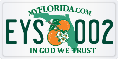 FL license plate EYSO02
