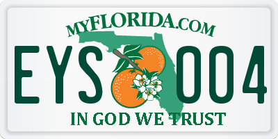 FL license plate EYSO04