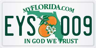 FL license plate EYSO09