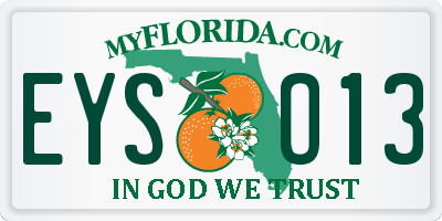 FL license plate EYSO13
