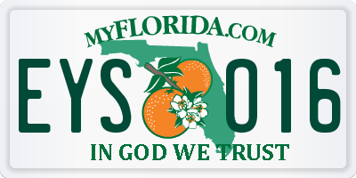 FL license plate EYSO16