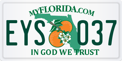 FL license plate EYSO37