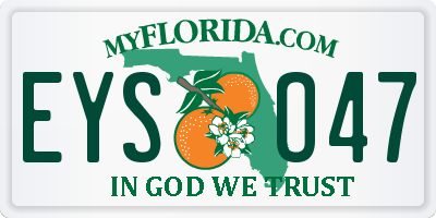 FL license plate EYSO47