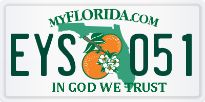 FL license plate EYSO51