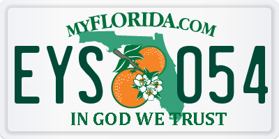 FL license plate EYSO54