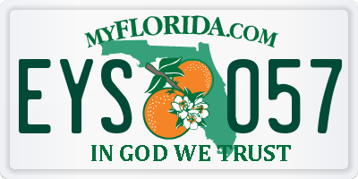 FL license plate EYSO57