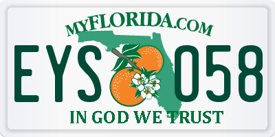 FL license plate EYSO58