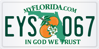 FL license plate EYSO67