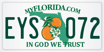 FL license plate EYSO72