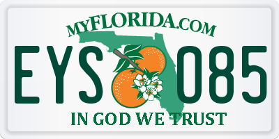 FL license plate EYSO85