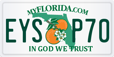 FL license plate EYSP70