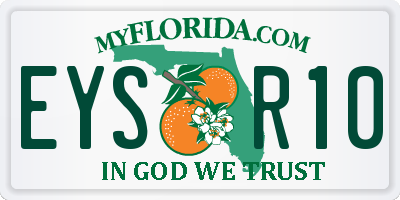 FL license plate EYSR10