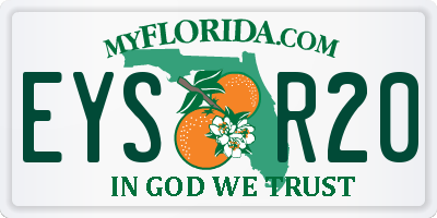 FL license plate EYSR20