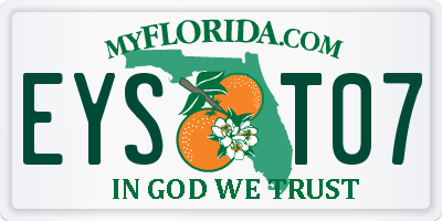 FL license plate EYST07