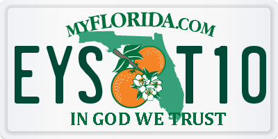 FL license plate EYST10