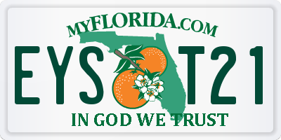 FL license plate EYST21