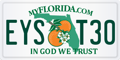 FL license plate EYST30