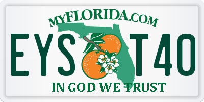 FL license plate EYST40
