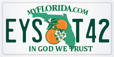 FL license plate EYST42