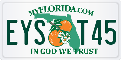 FL license plate EYST45