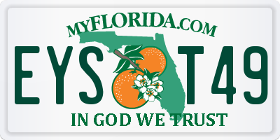 FL license plate EYST49