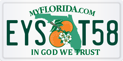 FL license plate EYST58