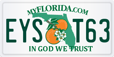 FL license plate EYST63