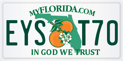 FL license plate EYST70