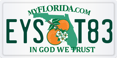 FL license plate EYST83