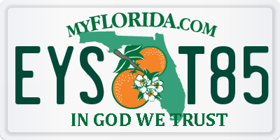 FL license plate EYST85
