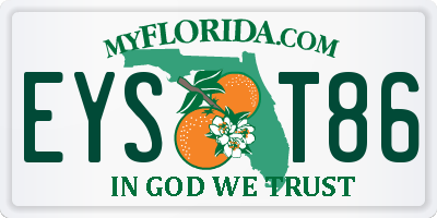 FL license plate EYST86