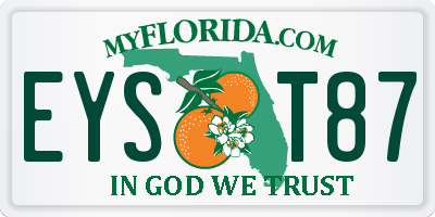 FL license plate EYST87